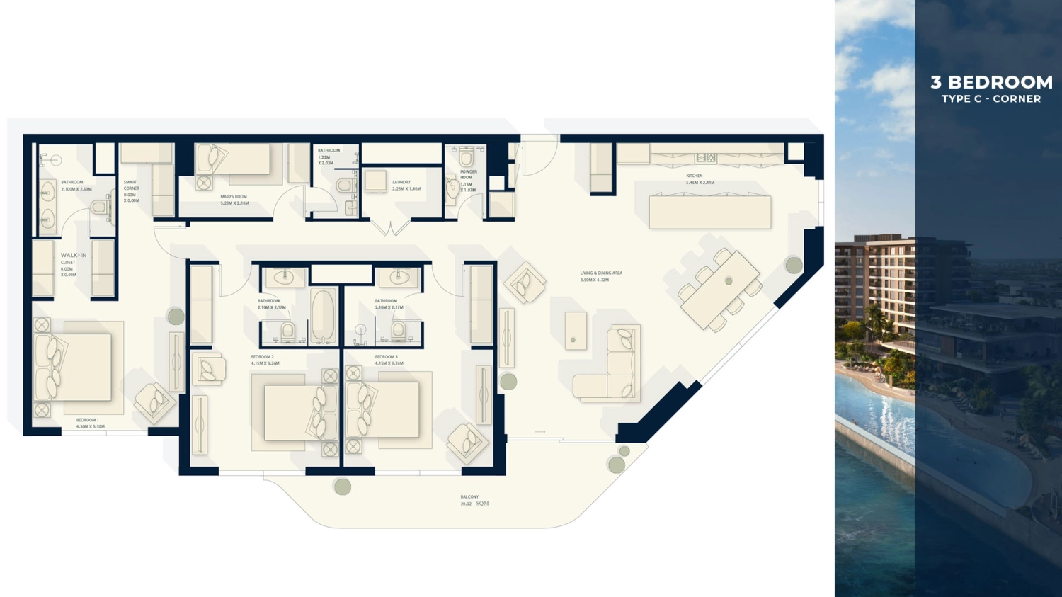 3 BR - Type A